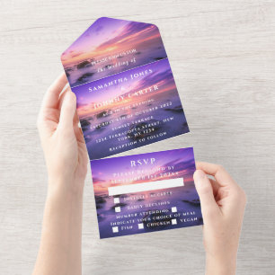 Beach Sunset Tropical Destination Hawaii Summer All In One Uitnodiging