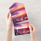 Beach Sunset Tropical Destination Hawaii Summer All In One Uitnodiging (Afscheurbaar)