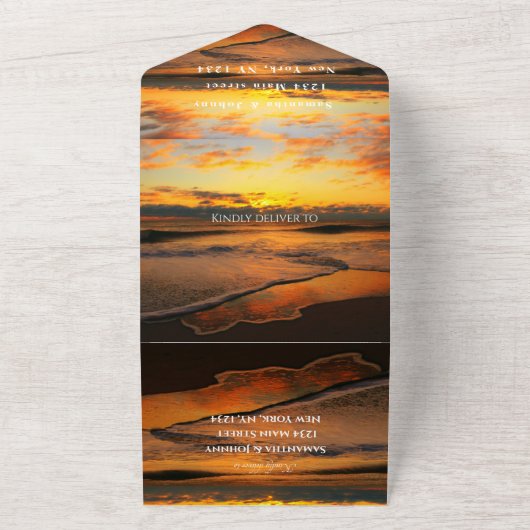 Beach Sunset Tropical Destination Hawaii Summer All In One Uitnodiging (Buitenkant)