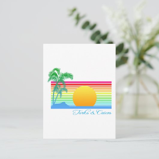 Beach Sunset Turks Caicos Briefkaart (Staand voorkant)