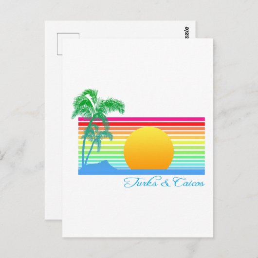 Beach Sunset Turks Caicos Briefkaart (Voorkant / Achterkant)