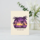  Beach Sunset Vacation lounger peach paars Briefkaart (Staand voorkant)