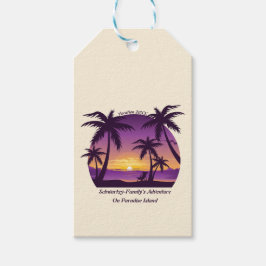 Beach Sunset Vacation lounger peach paars Cadeaulabel