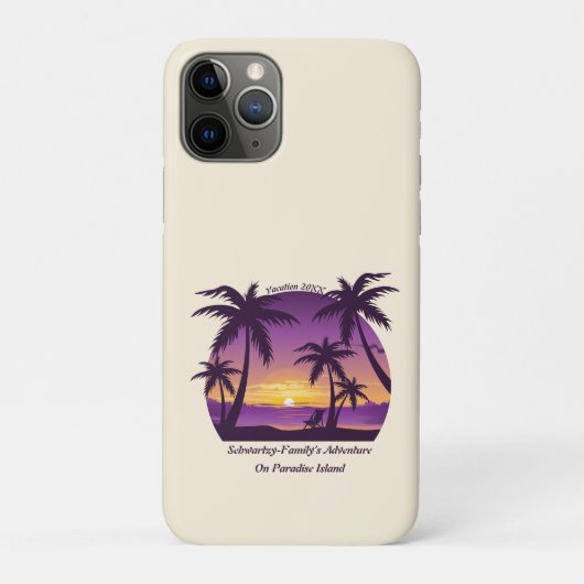 Beach Sunset Vacation lounger peach paars Case-Mate iPhone Case (Achterkant)