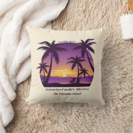 Beach Sunset Vacation lounger peach paars Kussen
