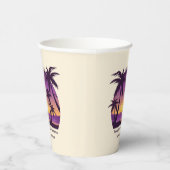  Beach Sunset Vacation lounger peach paars Papieren Bekers (Rechts)