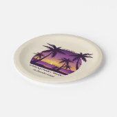  Beach Sunset Vacation lounger peach paars Papieren Bordje (Gekanteld)