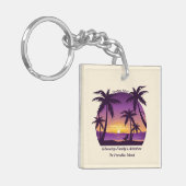  Beach Sunset Vacation lounger peach paars Sleutelhanger (Voorkant Links)