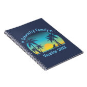   Beach Sunset Vacation Oranje-blauw lounger Notitieboek (Rechterzijde)