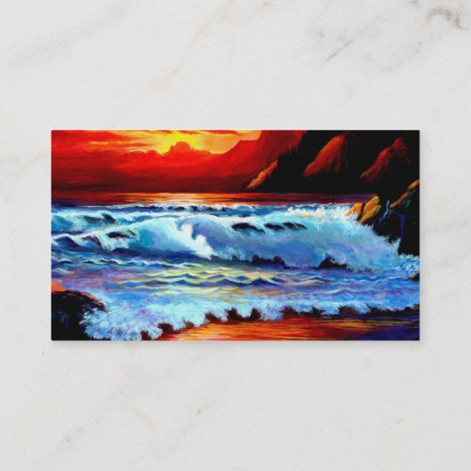 Beach Sunset Visitekaartje (Achterkant)