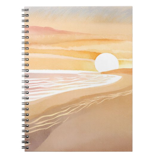Beach Sunset Waterverf | Mooi geel Notitieboek (Voorkant)
