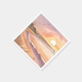 Beach Sunset Waterverf | Prachtig oceaanschilderij Servet (Hoek)