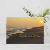 Beach Sunset Weddenschap Kaart (Staand voorkant)
