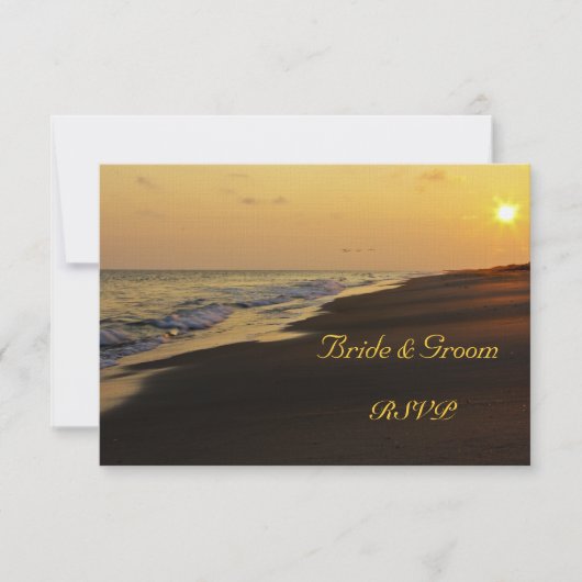 Beach Sunset Weddenschap RSVP-kaart RSVP Kaartje (Voorkant)