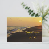 Beach Sunset Weddenschap RSVP-kaart RSVP Kaartje (Staand voorkant)