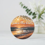 Beach Sunset Weddenschap Save the Date (Staand voorkant)