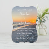 Beach Sunset  Weddenschap Save The Date (Staand voorkant)
