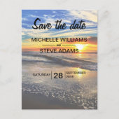 Beach Sunset Weddenschap Save the Date Aankondigingskaart (Voorkant)