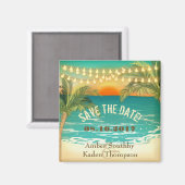 Beach Sunset Weddenschap Save the Date Magneet (Voorkant / Achterkant)