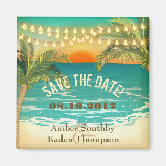 Beach Sunset Weddenschap Save the Date Magneet