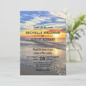 Beach Sunset Weddenschap Uitnodiging (Staand voorkant)