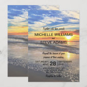 Beach Sunset Weddenschap Uitnodiging (Voorkant / Achterkant)