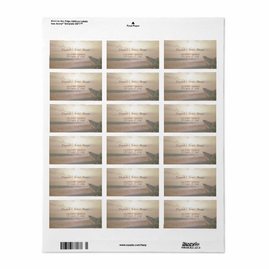 Beach Sunset Weddenschappen Label (Full Sheet)