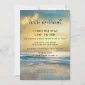 Beach Sunset Weddenschappen Reception Fotouitnodig Kaart (Voorkant)