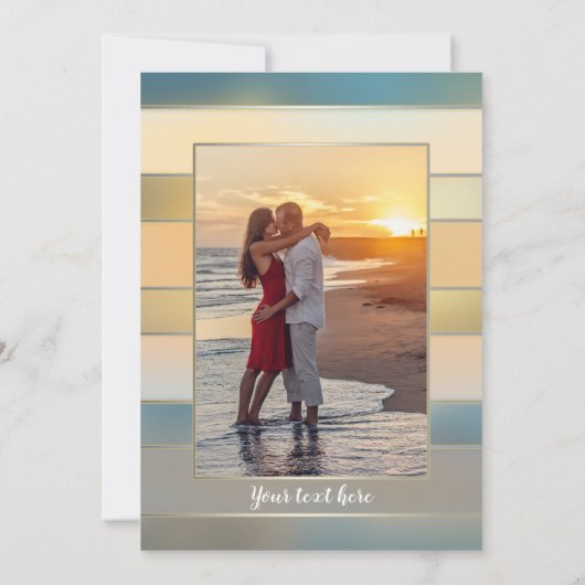 Beach Sunset Weddenschappen Reception Fotouitnodig Kaart (Achterkant)