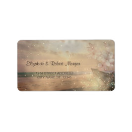 Beach Sunset Wedding, Plumeria Label