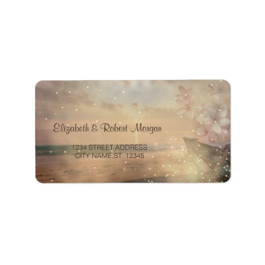 Beach Sunset Wedding, Plumeria Label (Voorkant)