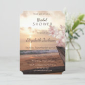 Beach Sunset Wedding, Plumeria Vrijgezellenfeest Kaart (Staand voorkant)