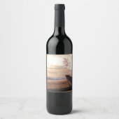 Beach Sunset Wedding, Plumeria Wijn Etiket (Voorkant)
