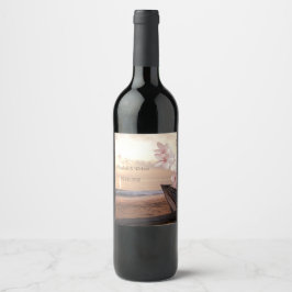 Beach Sunset Wedding, Plumeria Wijn Etiket