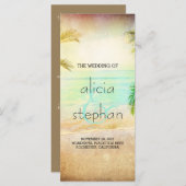 Beach Sunset Wedding Programma's (Voorkant / Achterkant)