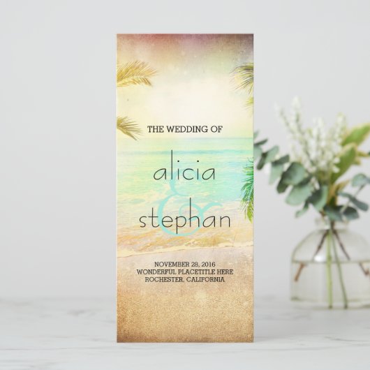 Beach Sunset Wedding Programma's (Staand voorkant)