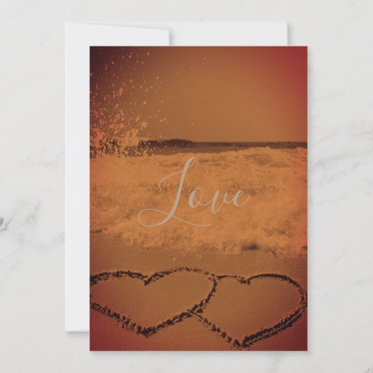 Beach Sunset Wedding Vows Renewal Kaart (Achterkant)