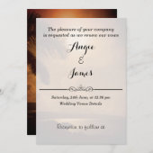 Beach Sunset Wedding Vows Vernieuwing Uitnodiging (Voorkant / Achterkant)