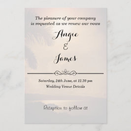 Beach Sunset Wedding Vows Vernieuwing Uitnodiging