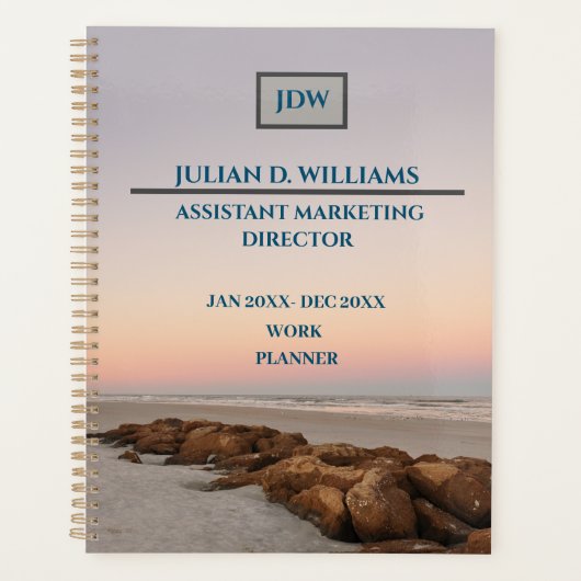 Beach Sunset Work Corporate Business Executive Planner (Voorkant)