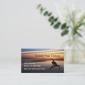 Beach Sunset Yoga Class Design Visitekaartje (Staand voorkant)