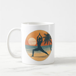 Beach Sunset Yoga Silhouette | Coastal Yogi Life Koffiemok