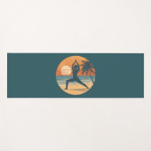 Beach Sunset Yogi Silhouette | Coastal Life Teal Yogamat (Voorkant (horizontaal))