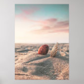 Beach Sunset Zee Shell Beach Photography Poster (Voorkant)