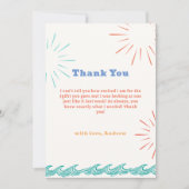 Beach Sunshine Hier komt het Son Baby shower Bedankkaart (Voorkant)