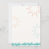 Beach Sunshine Hier komt het Son Baby shower Bedankkaart (Achterkant)