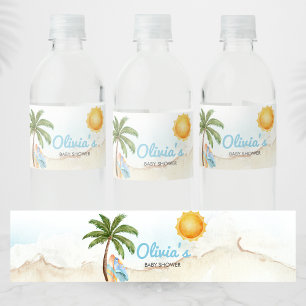 Beach Surf Baby aan Boord Baby Borrel Waterfles Etiket
