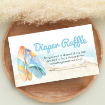 Beach Surf Baby aan Boord Baby Shower Luiers Raffl