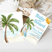 Beach Surf Baby on Board Baby Shower Kaart