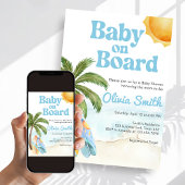 Beach Surf Baby on Board Baby Shower Kaart